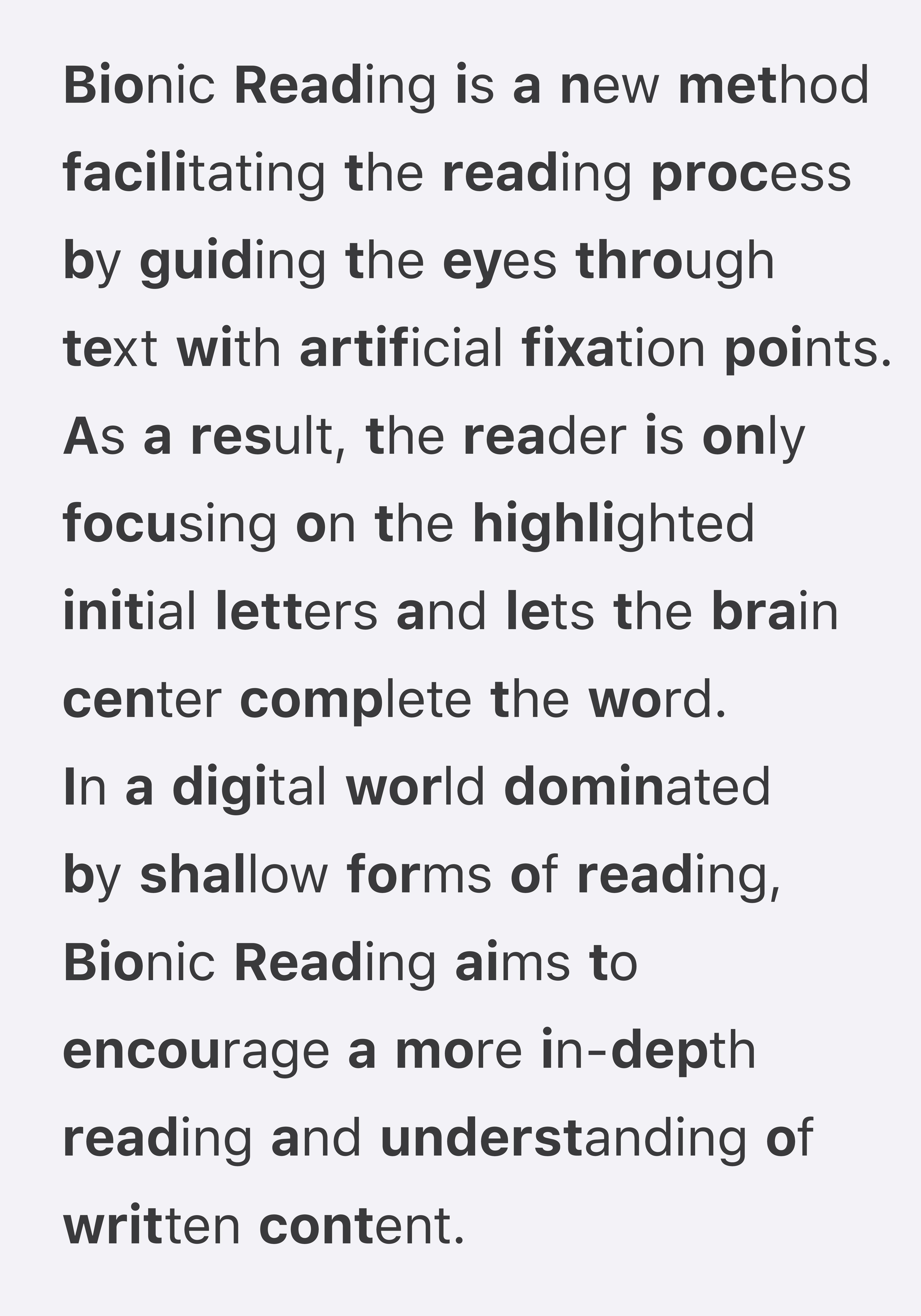 Bionic Reading reading mode