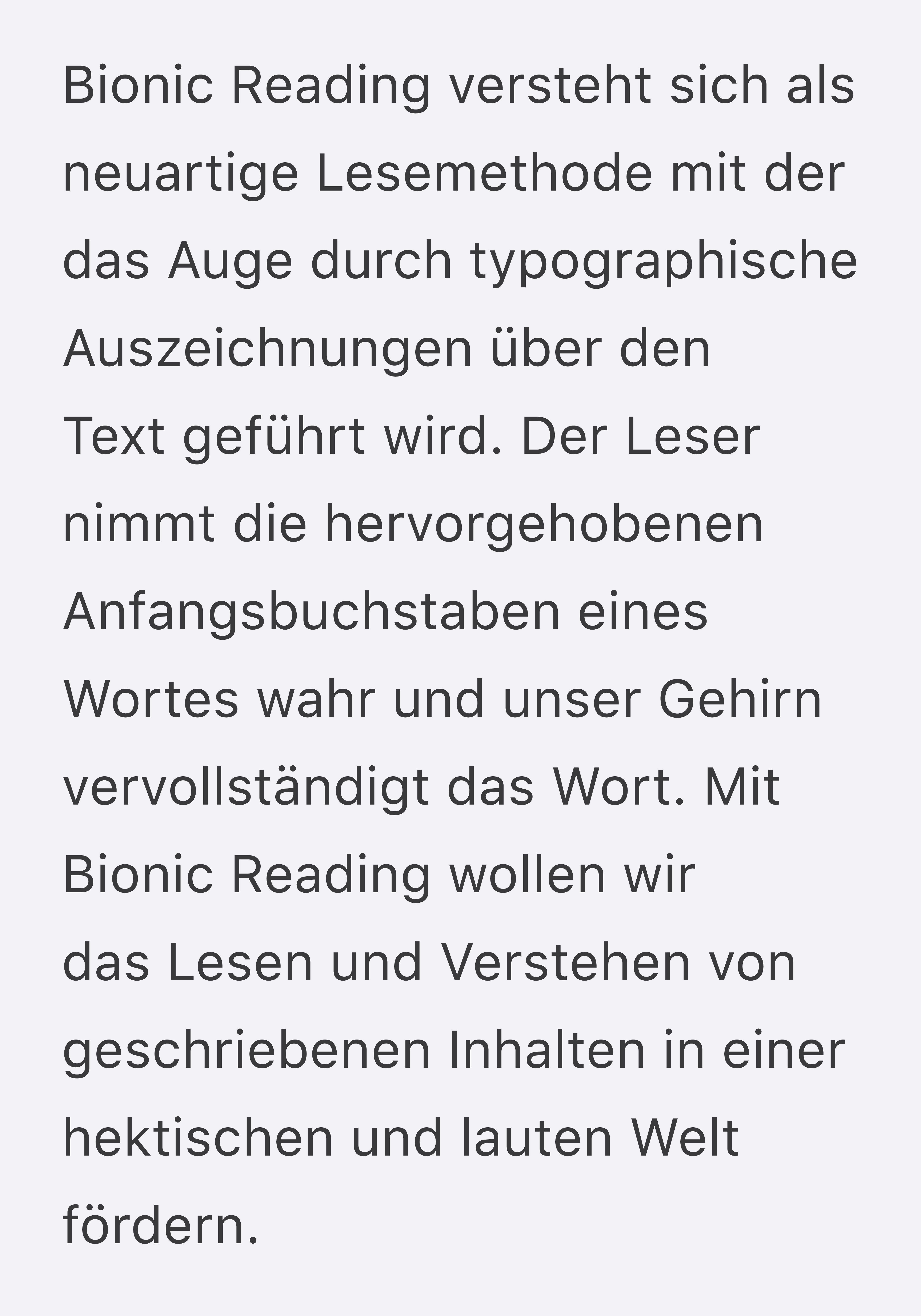 Bionic Reading without reading mode