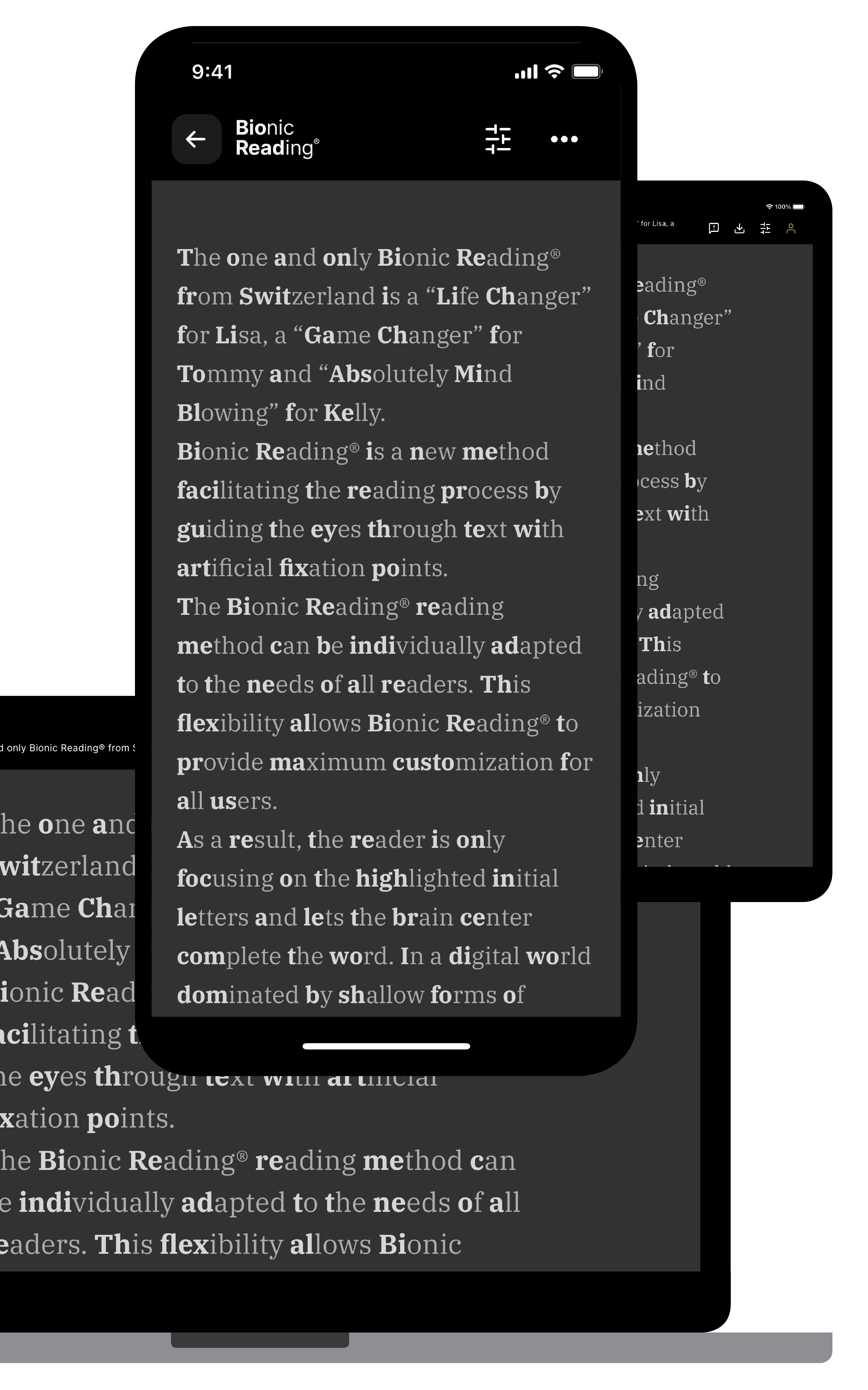 Bionic Reading® for all your 6 Apps