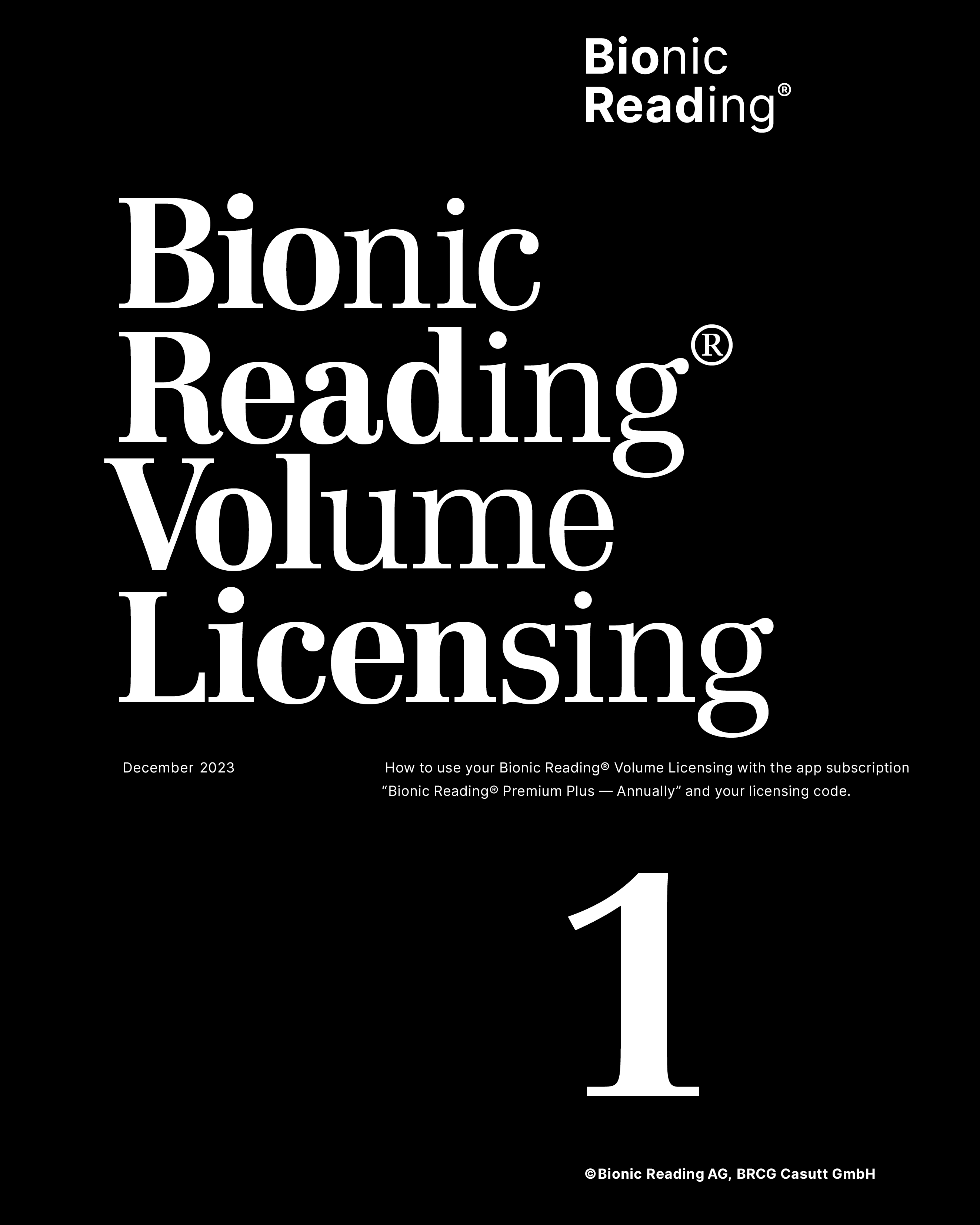 Bionic Reading® Volume Licensing: Guide