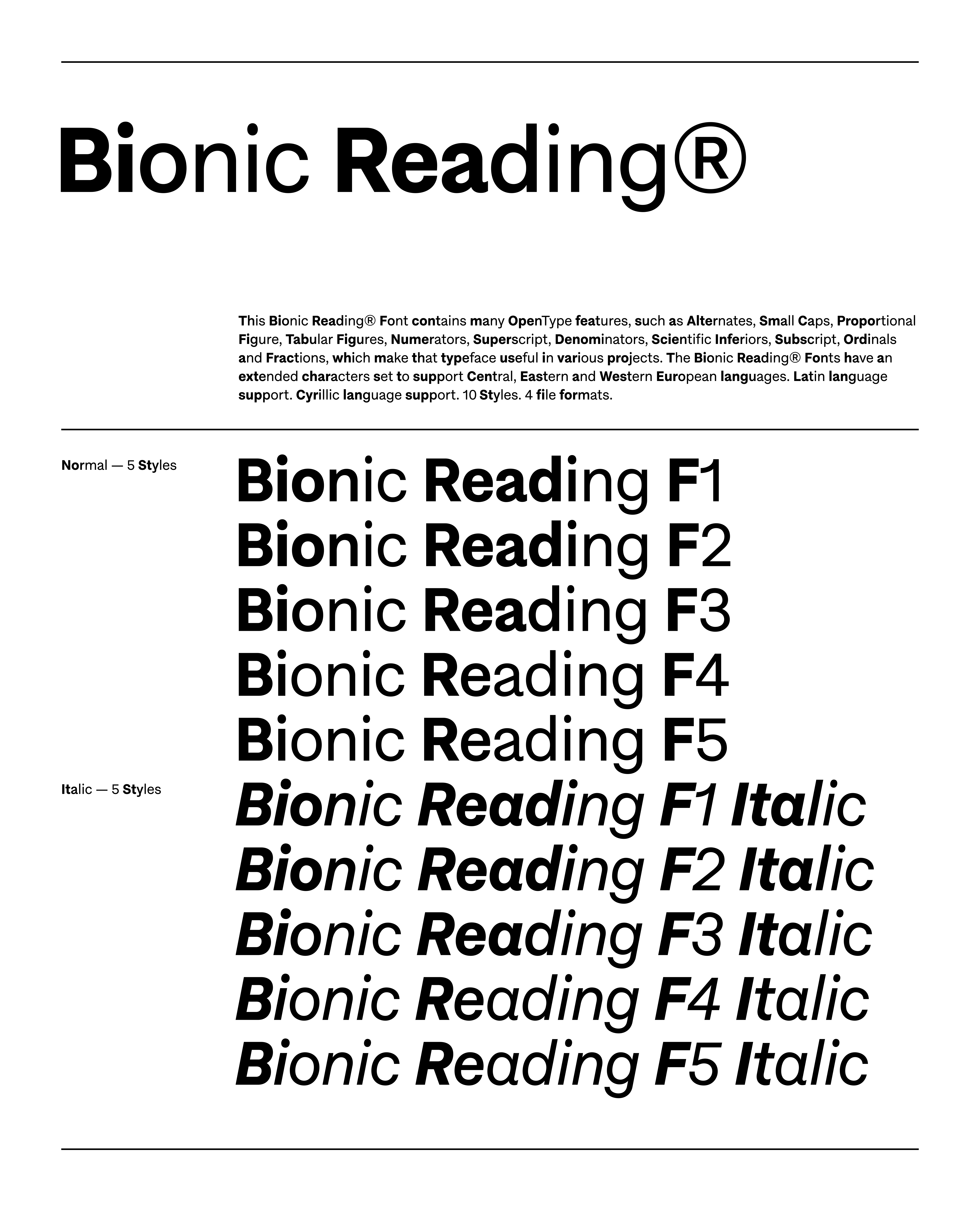 Bionic Reading® Font Character Set