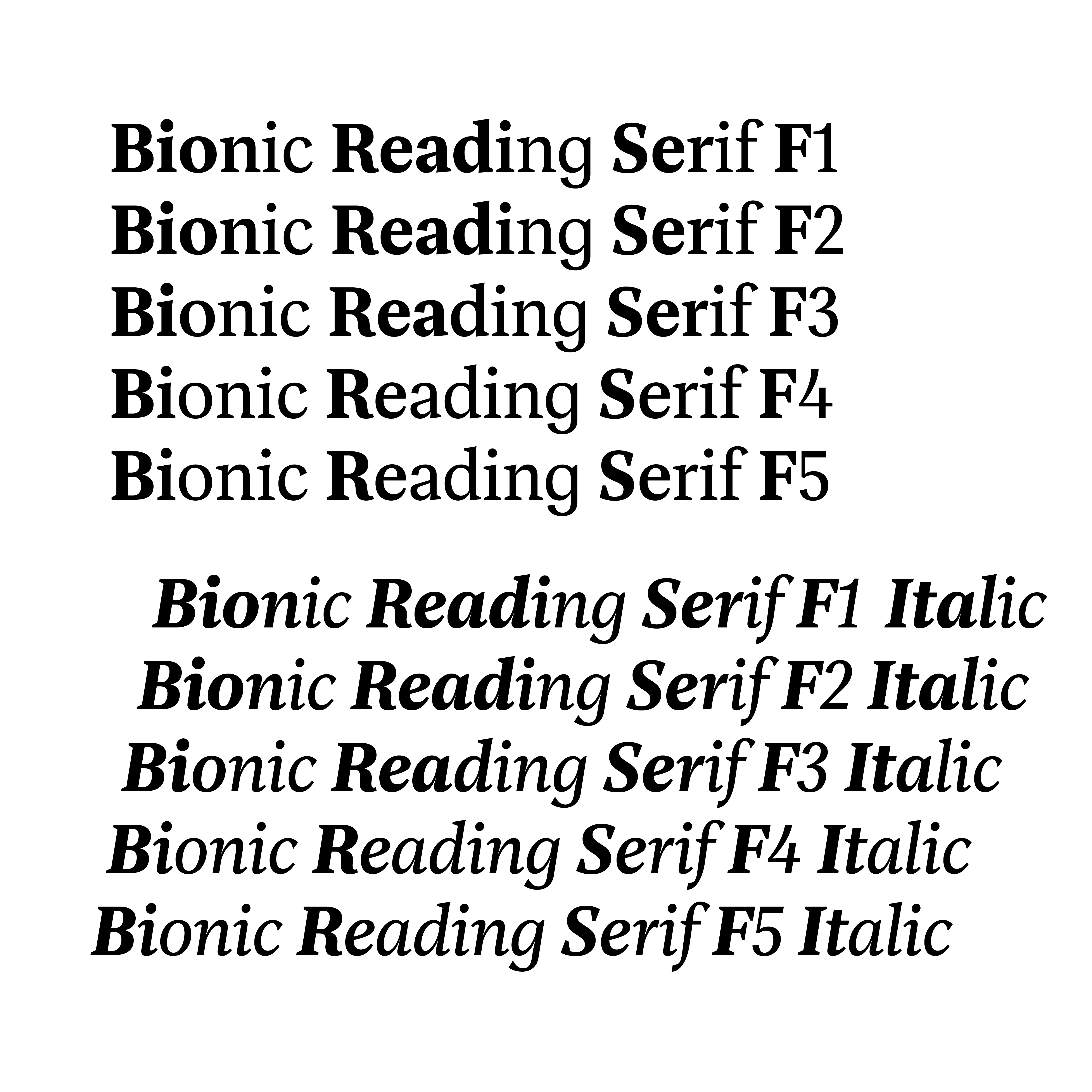 Bionic Reading® Serif Font