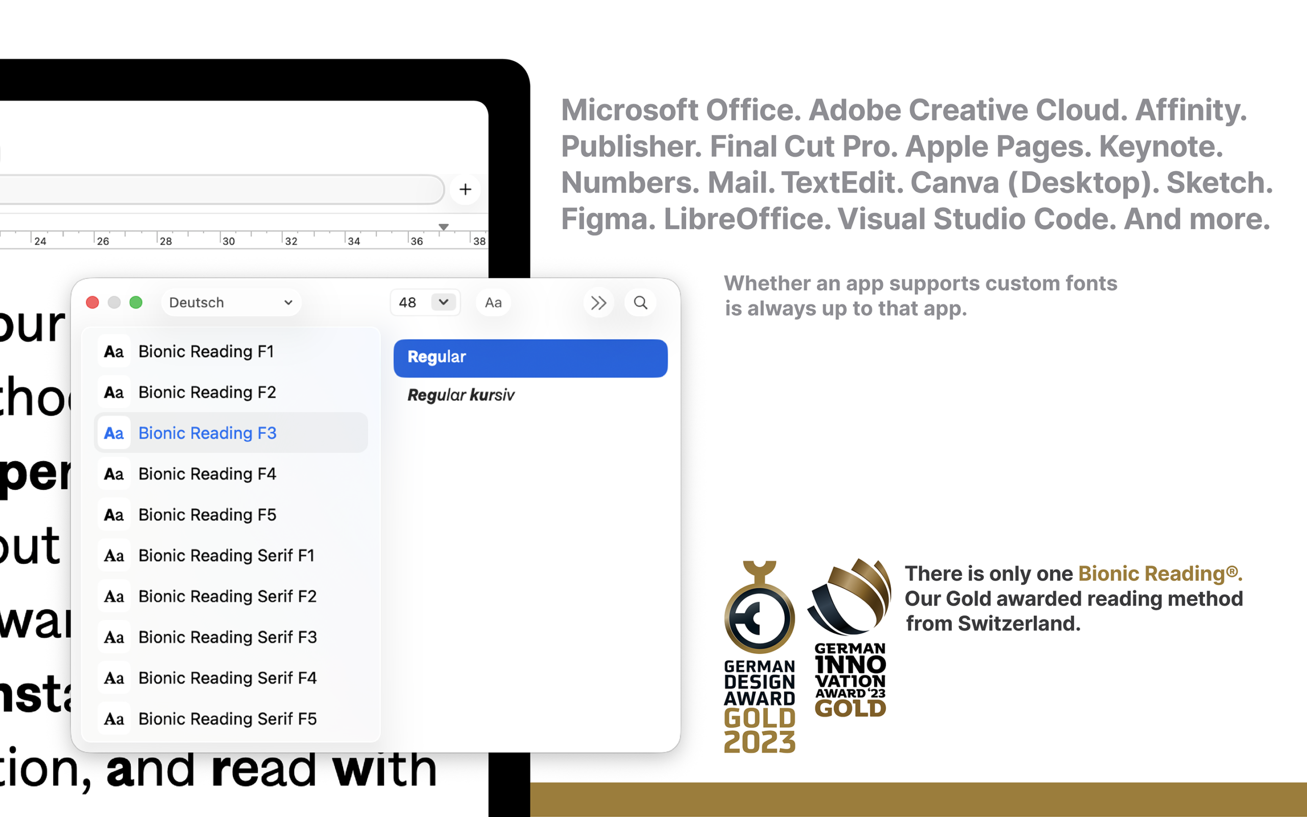 Bionic Reading® Fonts for Mac.