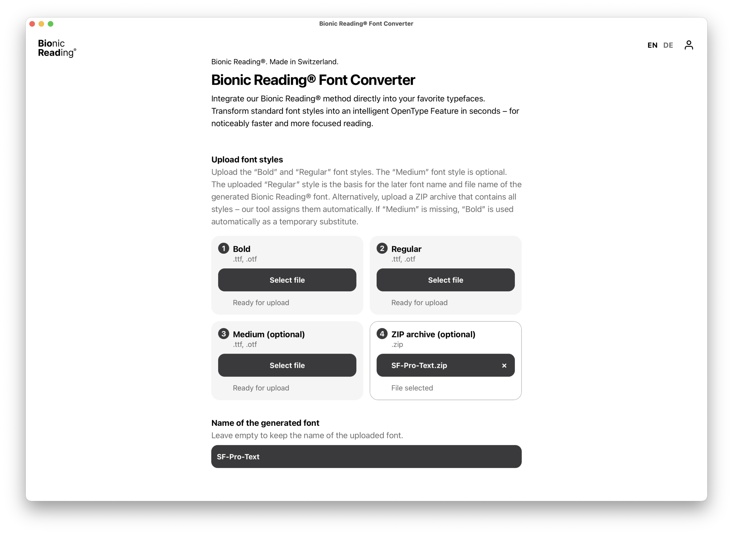 Bionic Reading® Font Converter.