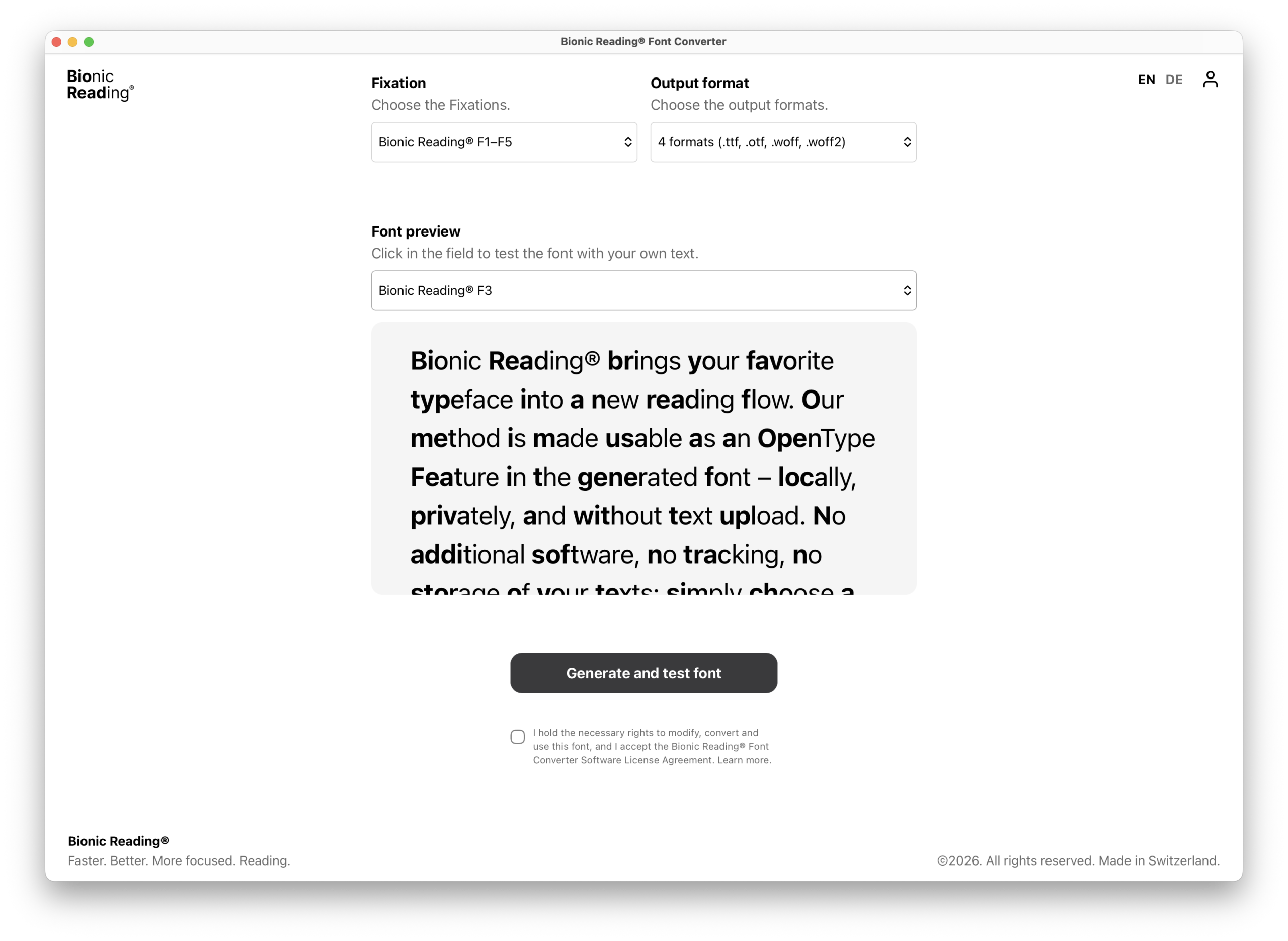 Bionic Reading® Font Converter.