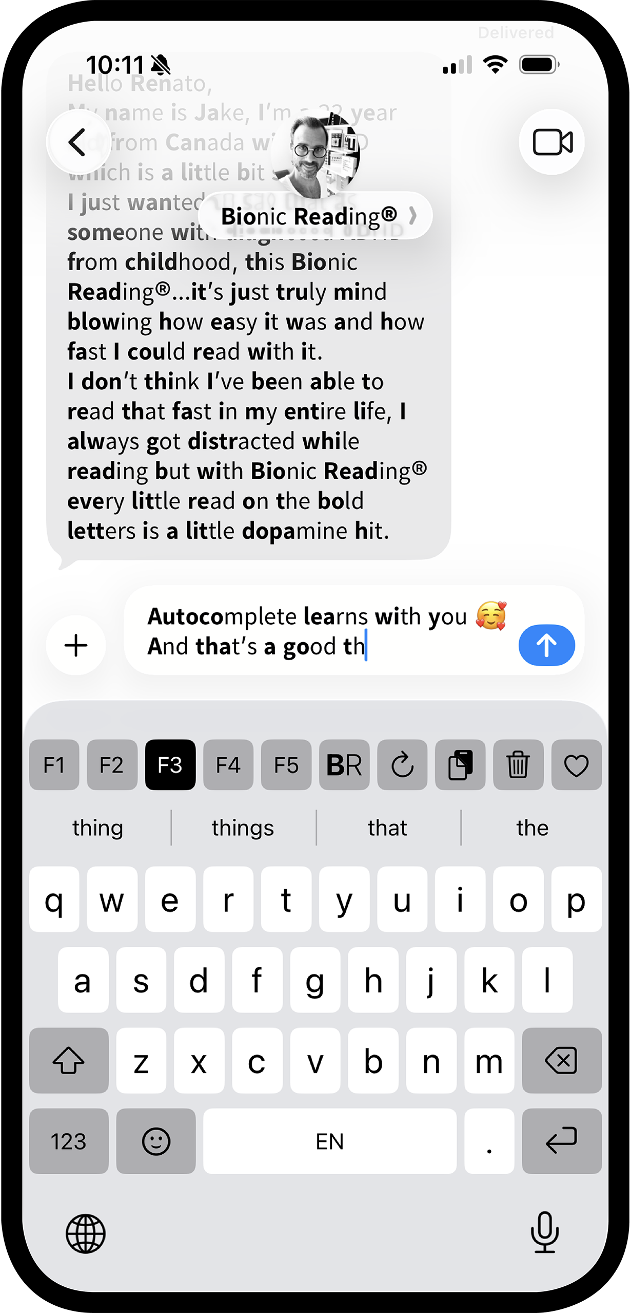 Bionic Reading® Font Keyboard iOS App.