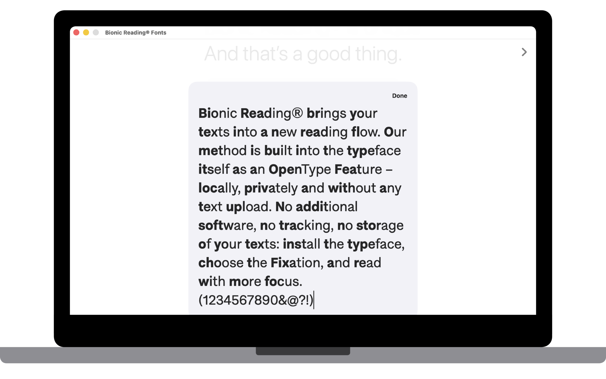 Bionic Reading® Fonts macOS App.